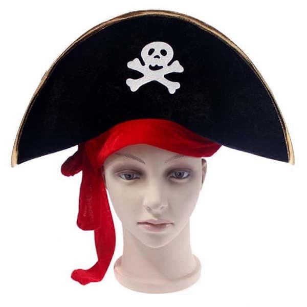 Piratklapp for barn, pirathatt og lappsett, performance-kostymetilbehør, 2 stk