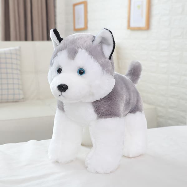 Husky pehmolelu koira, 20 cm pehmoinen söpö pentunukke jäljitelmä