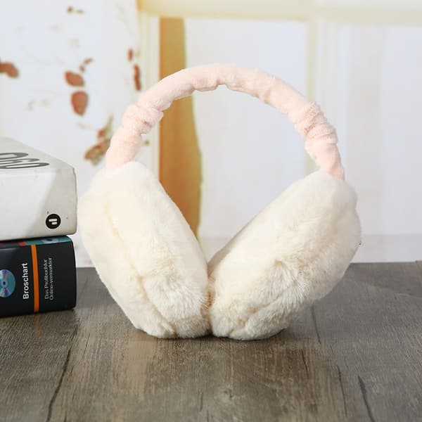 Khaki foldbare plys ørevarmere, vintervarme ørevarmere bløde justerbare