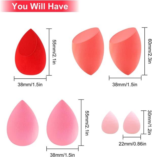 Rouge - 7-delt makeupbørstesæt til foundation