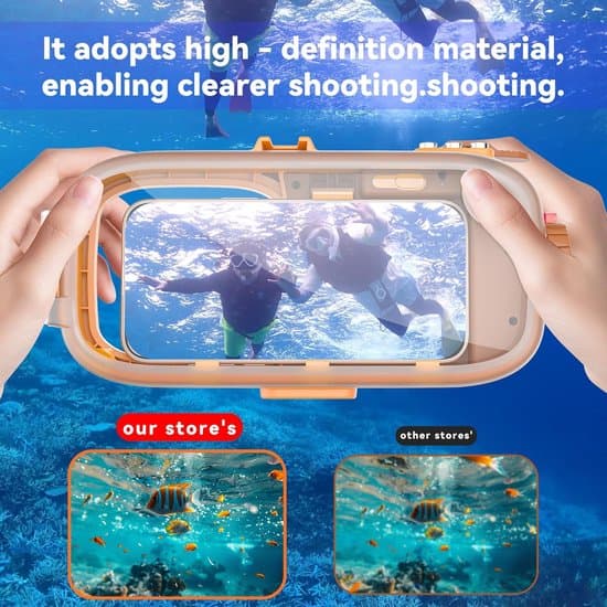 Universal telefoncover til snorkling/dykning, egnet til Galaxy S25/S24 Ultra, Pixel 10/10 Pro/alle andre Android-telefoner (orange)