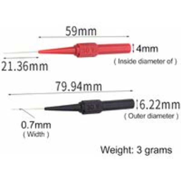 Test Probe Kit, Car Tool Multimeter Tester, Probe Test Multimeter, Electrical Laboratory Multimeter Red and Black 4 Pcs