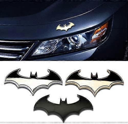 3-delt 3D Metal Bat Bil Logo Mærkater Batman Mærke Bag Mærkater Mode