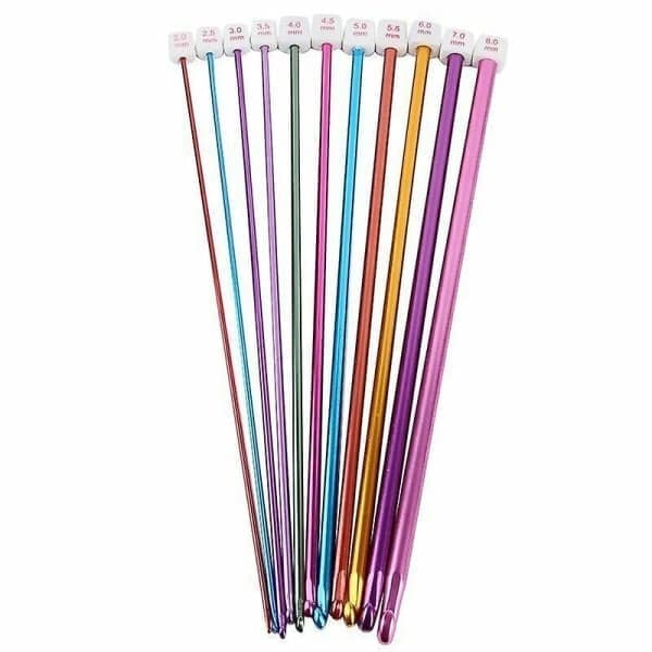 11-piece Tunisian Crochet Hook Set, 2-8mm Aluminum Needles for Beginners[JUN]