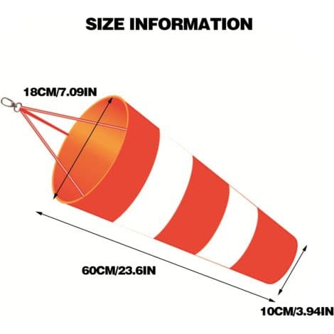 Windsock with Reflective Belt, Windsock, 60cm Outdoor Windsock, Hanging Windsock, Wind Direction Indicator (FMY)