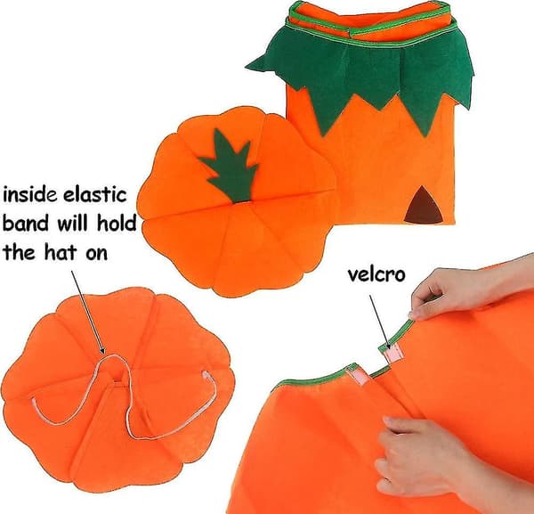 Pumpadräkt med hatt för Halloweenfest för vuxna [JUN]