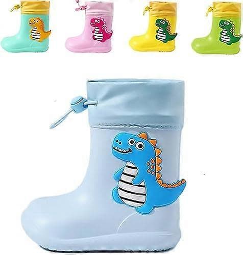 Dinosaurregnstøvler med snøring for barn, gutter og jenter, vanntette sklisikre unisex barn