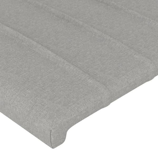 vidaXL Sängynpääty vaaleanharmaa 100x5x78/88 cm kangas Harmaa Ljusgrå