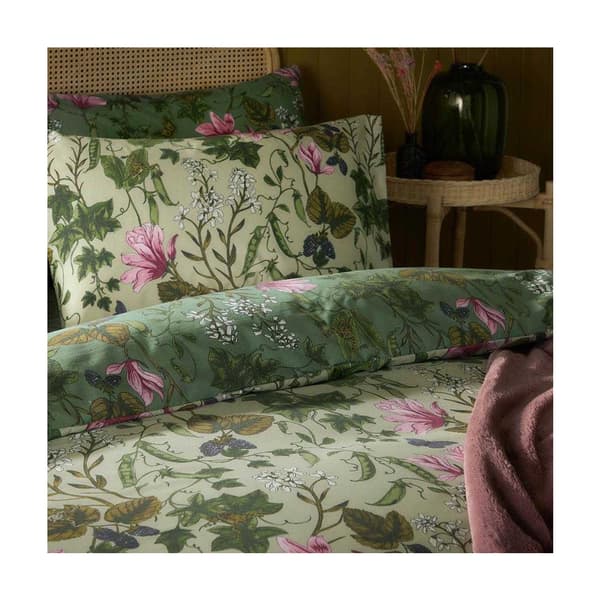 Furn Mystic Berry blomstrete vendbart sengesett dobbel grønn Green Double