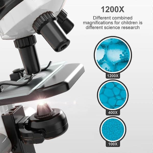 100X 400x 2000X Monocular Optical Microscope for Elementary School Children, Scientific Handheld Microscope, Experimental Biology
