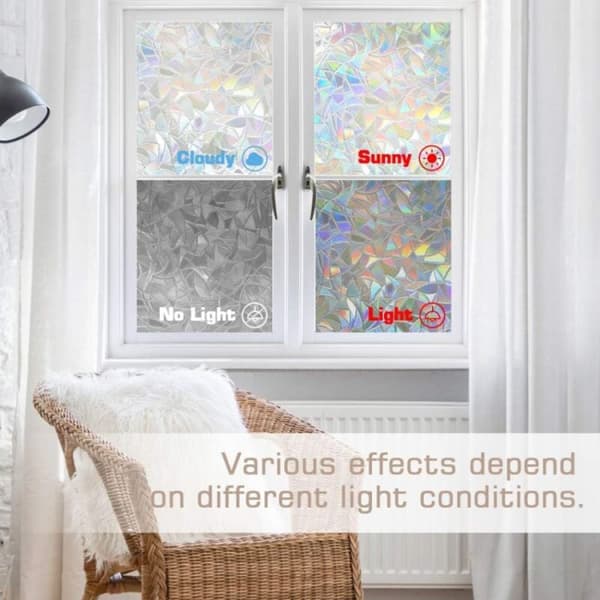 45x200CM Electrostatic Window Film Rainbow Effect, Decorative Ant