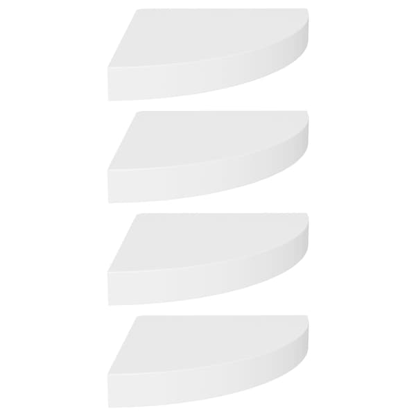 vidaXL Svevende hjørnehyller 4 stk hvit 25x25x3,8 cm MDF Hvit Vit