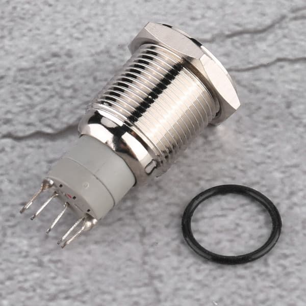 New 16mm Universal Red LED Car Emergency Warning Light Push Button On/Off Switch