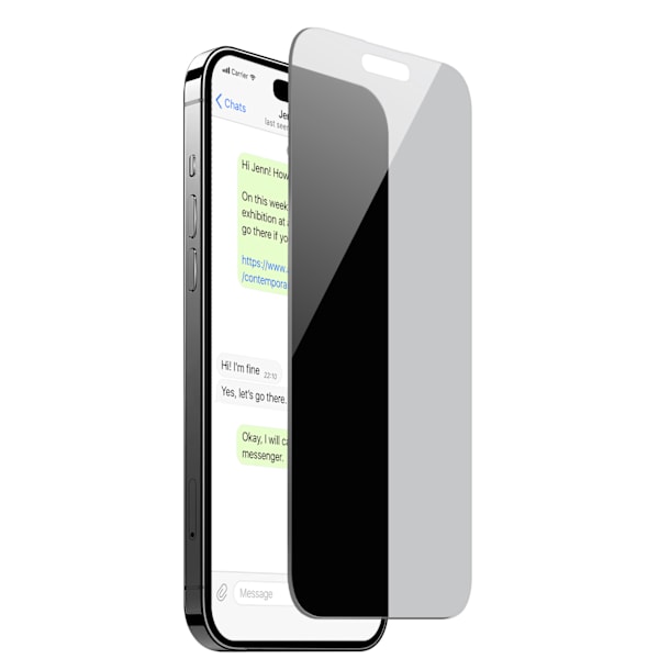 iPhone 16 Plus Privacy Hærdet Glas Translucent