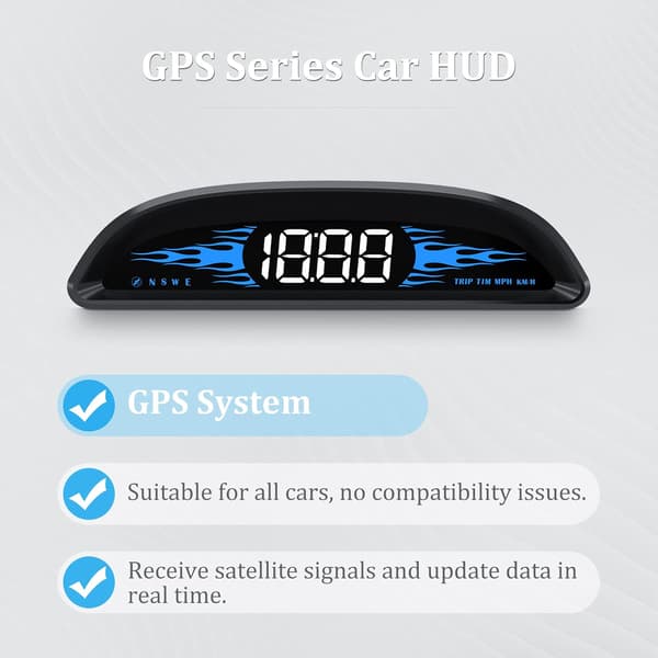 GPS-hastighedsmåler til bil, speedometer, head-up-display, hastighedsmåler, hastighedspåmindelse og træthedspåmindelse derhjemme