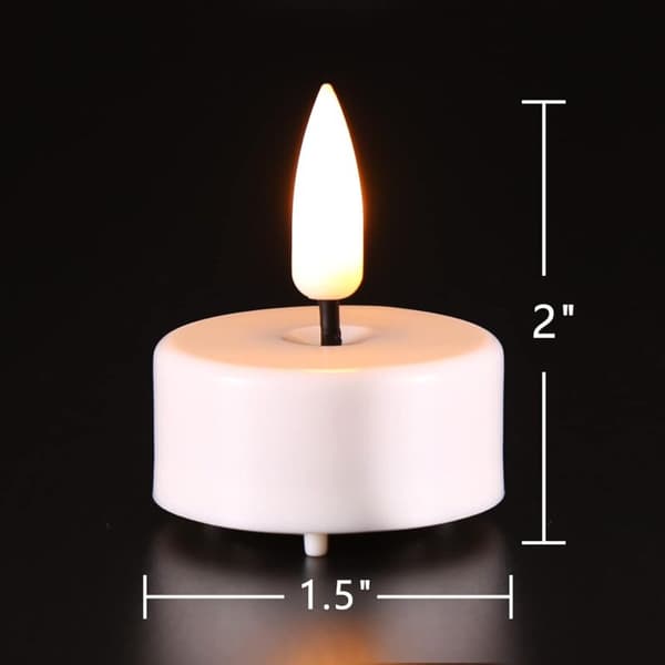 Realistiske flammefrie LED-telys med timer - 12-pakning Hvit[JUN]