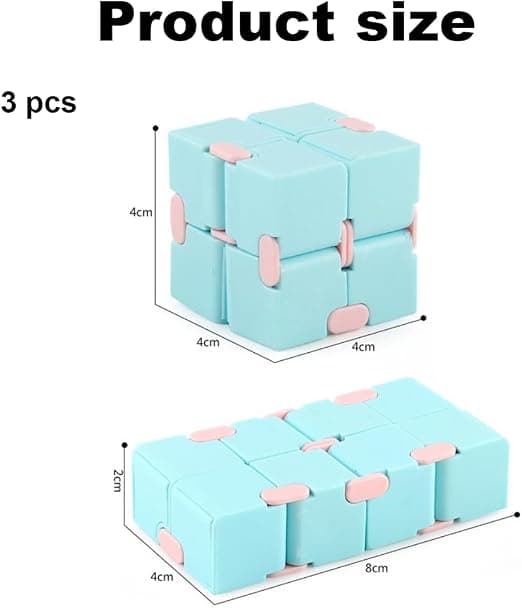 3 st Anti stress leksak Infinity Cube Leksak, Fidget Finger Leksak Stress