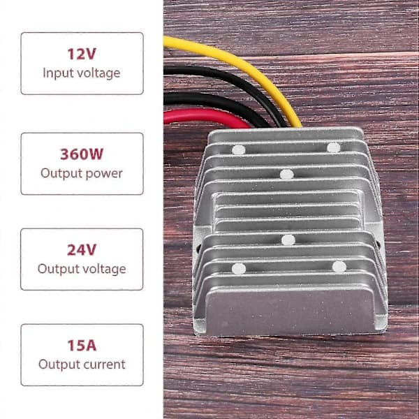 (pow yeah!) 12V til 24V 15A 360W DC-DC-omformer 360W Step-up DC-omformer