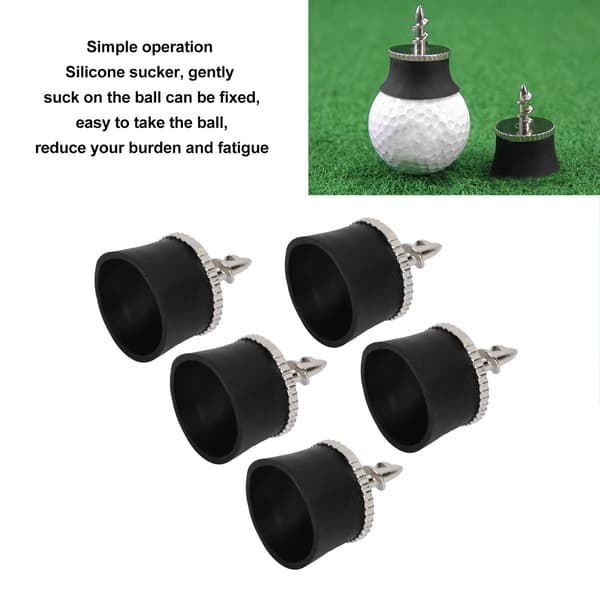 5-pack Silikon Golfboll Sugkopp Upplockare, Zinklegering Grepp Plockverktyg[JUN]