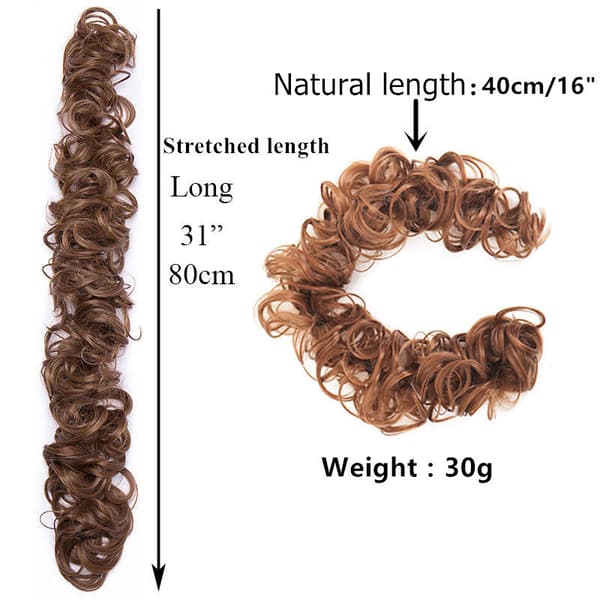 XXL Hårstycke Scrunchie Hår Upp Voluminös Lockig Chignon Ljusblond HW26