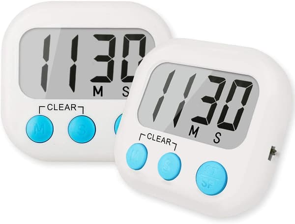 2-pak Digital Køkkentimer med Store Tal og Høj Alarm
