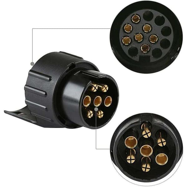 Tilhengerkontaktadapter, universaltilbehør, vanntett 7-pins til