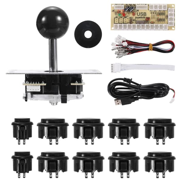 PC Joystick DIY Kit Arcade Spildele Knap ABS 5 Pin til Klassisk Sort Green