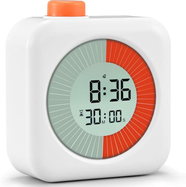 Digital Visuel Timer, Nedtællingstimer, Alarm, Ur, 60 Minutters Stopur, til Madlavning, Børn, Klasseværelse, Kontor