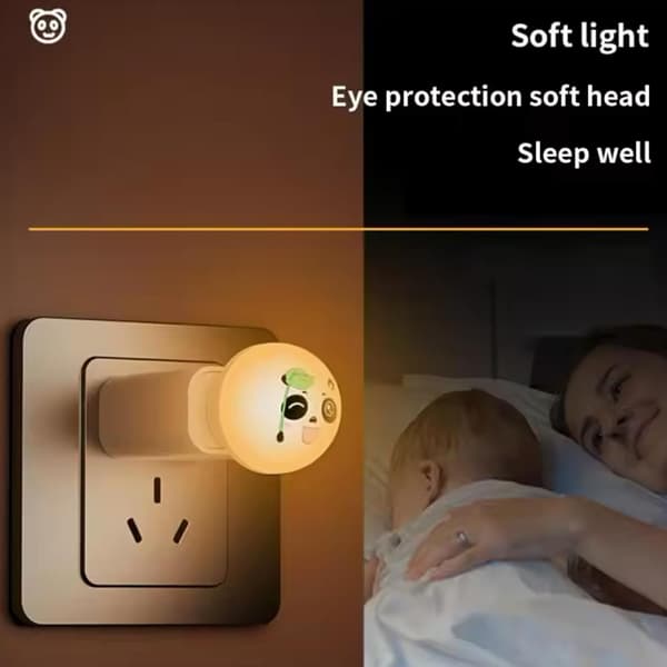 Smart Voice-Controlled Night Light - LED Color-Changing USB Plug-in for Bedroom and Hallway, 4-Pack Set