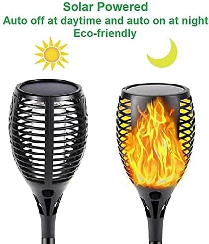 Solar Torch Light (Extra Large Size) 4-Pack with Waterproof Flickering