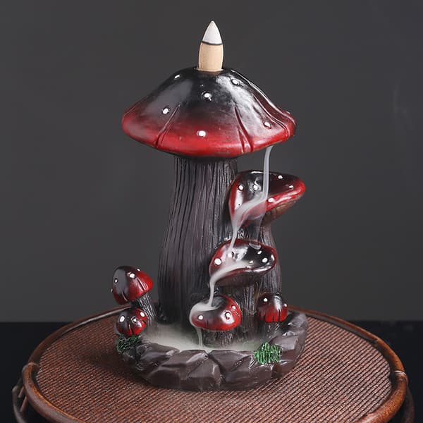 Backflow Incense Burner Incense Holder Aromatherapy Creative Home Crafts Ornaments Mushroom Resin Backflow Incense Burner