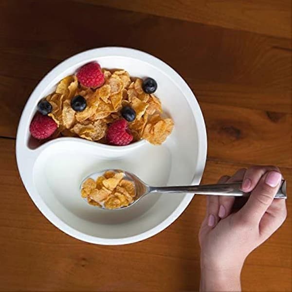 Breakfast bowl with divider, anti-soggy breakfast bowl, stackable, separated