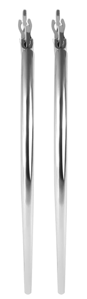 Runde blanke tynne hoop / creoler sølvøredobber i rustfritt stål - 3,9 cm sølv Silver