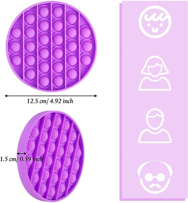 2-pack Pop It Fidget Leksaker / Sensorisk - Välj modell & färg Gul yellow