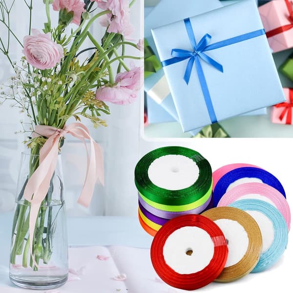 Satinband - Satinband - Presentband - Band - Presentband - 10 mm bred - 22 meter lång per styck ...