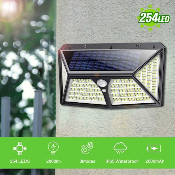 LED-lamper, 2 stk. solcellelamper med dobbelte sensorhoveder (260 lamper cspa