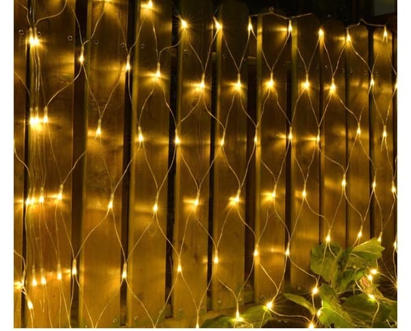 LED Warm White Decorative Light String Solar Powered Atmosphere Lighting - (220V) 2x2m [144 Lights] with Plug