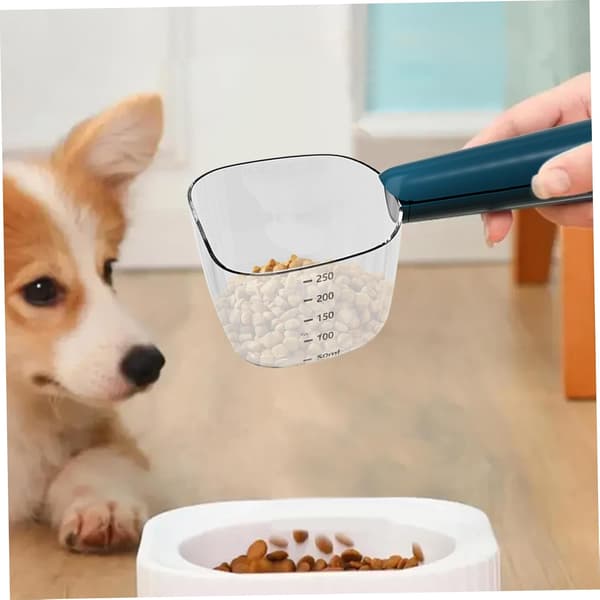 Målekop til hundefoder med vægt, præcis skefuld til kæledyrsfoder, multifunktionel ABS-ske