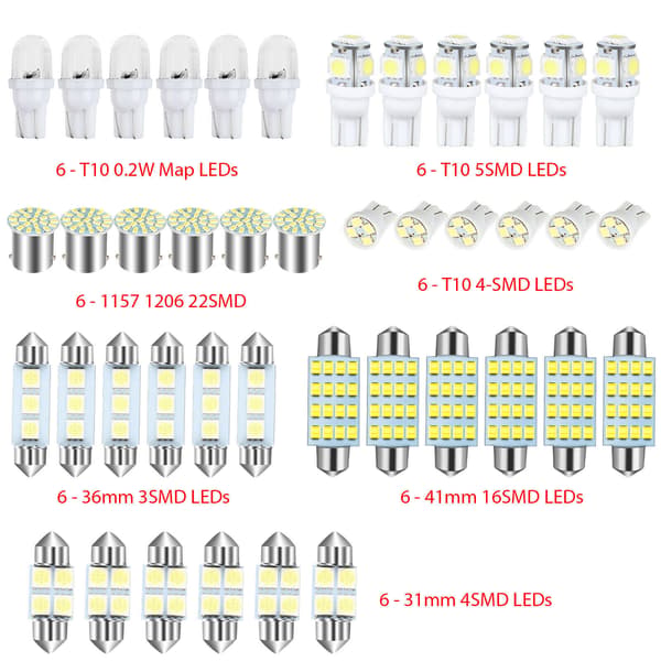 Bil LED-kombinationspakke 42PCS T10 sidelys dobbelt