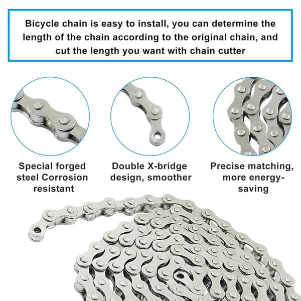 Enväxlad cykelkedja 8 tum