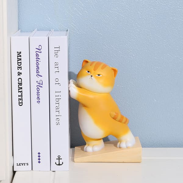 Tecknad söt katt harts äggula bror dörrblock kattunge ba