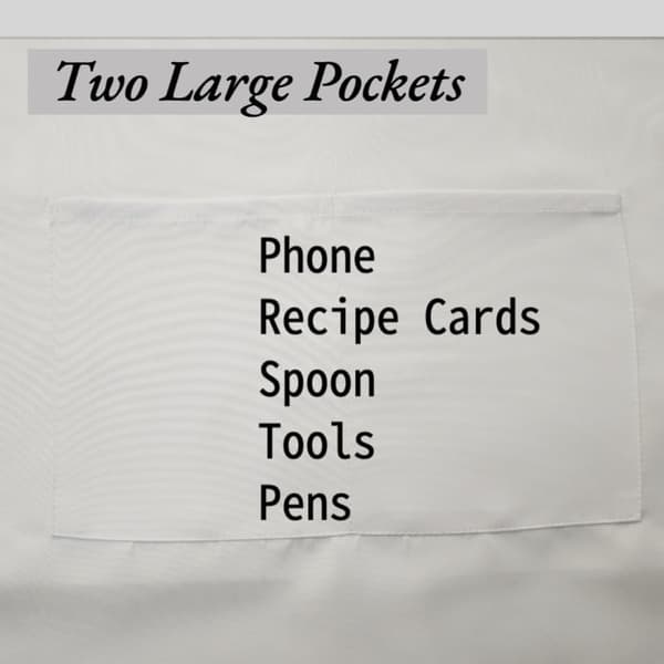 Basic Kitchen Aprons for Women with Pockets for Cooking, Grilling, Chef Apron for Adults, White