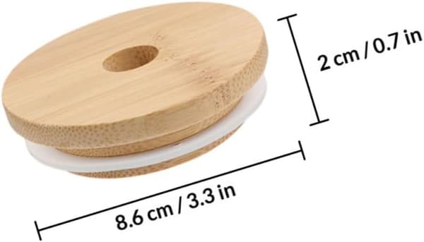4 kpl lasipurkin bambukansi, vaihtokansi tiivisteellä keittiökäyttöön