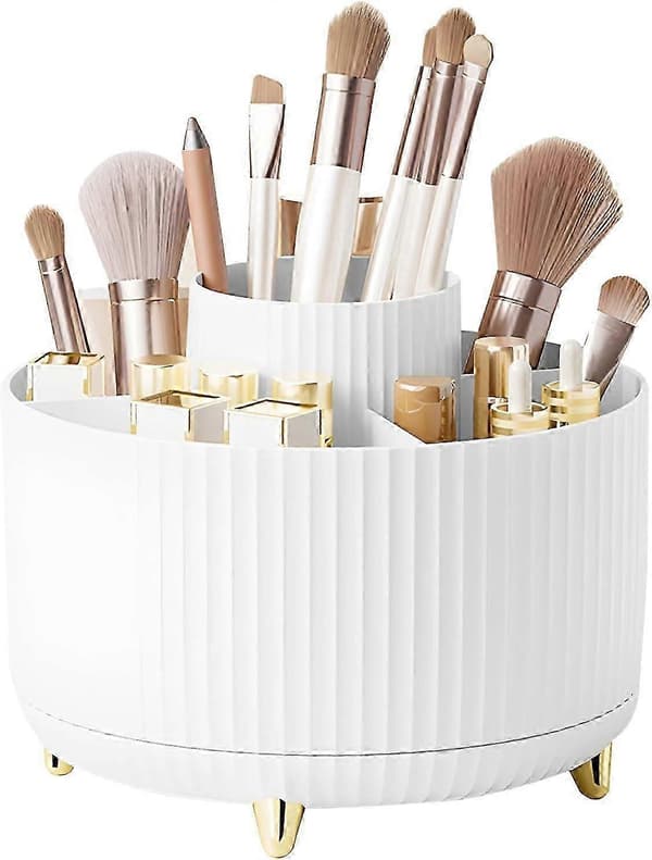 Makeup Organizer, Makeup Organizer til Badeværelse, Roterende Kosmetikbørste Organizer, Opbevaringsboks til Makeup Kosmetik