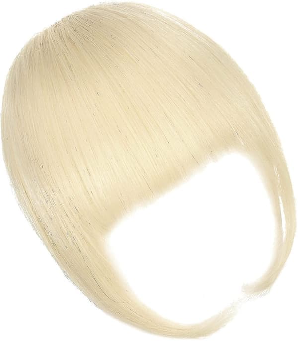 Clip-in lugg med tinningblond 100% ekte hår lugg Clip-on extensions fransk