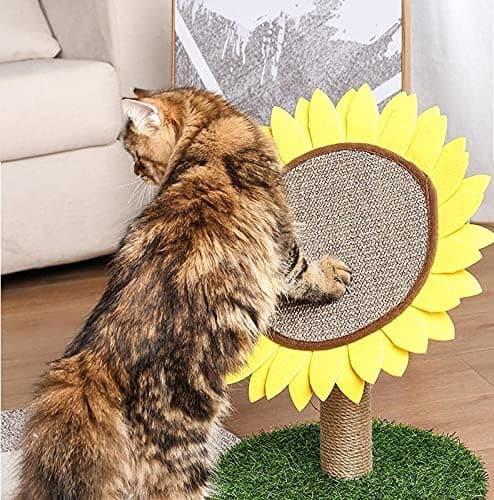 Sunflower Shaped Cat Scratching Post, Sisal Outer Layer, Cat Scratching Post, Flower and Cat Tree Shaped Furniture Cat Scratching Post