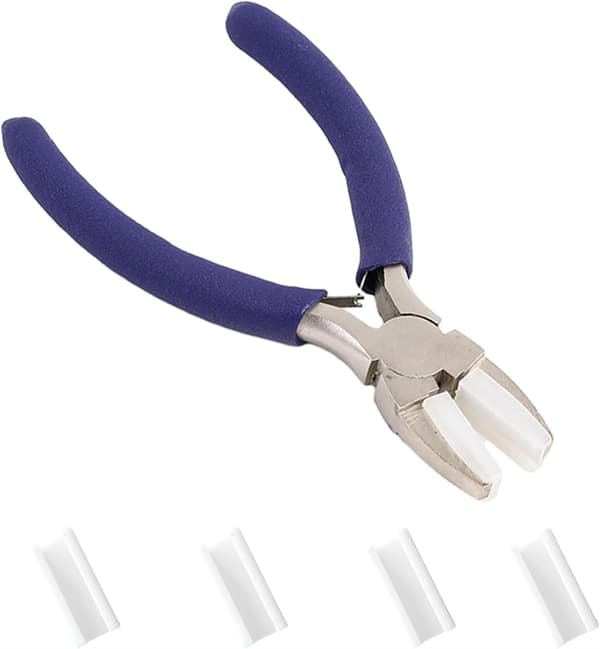 Karbonstål flatnesetang, smykkefremstilling, nylon, blå