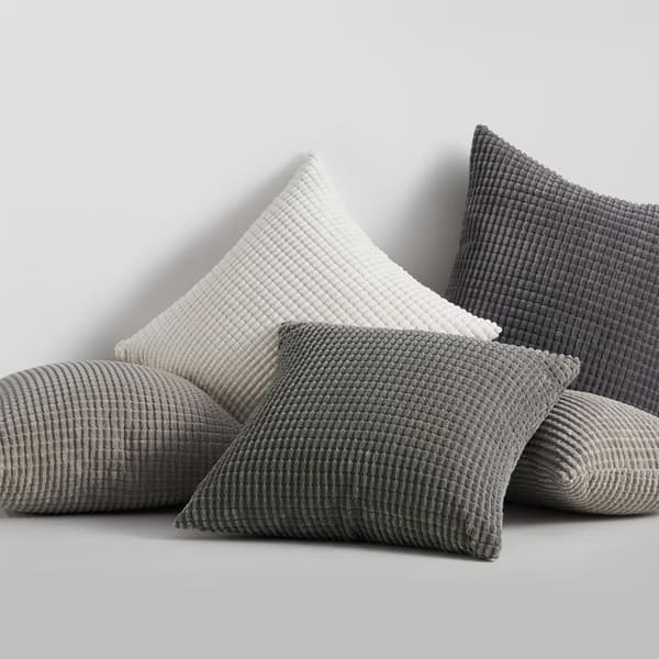 Set med 4 kuddar 40 x 40 beige gråtonad sammet supermjuk sammetsmönster dekorativ läskudde dekorativt rum rum trädgård lounge sovrum-FF-