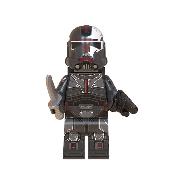 Star Wars Byggeklodser Minifigur Klon Mini Legetøjsfigur Sort