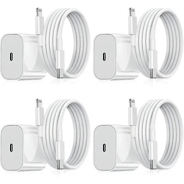 4-pakning 20W hurtiglader med 2M Lightning-kabel for iPhone [JUN] Lightning 4-pakning 4-pack Lightning